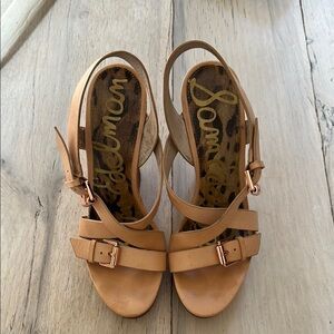 Sam Edelman Josie Strappy Tan wedge Sandals